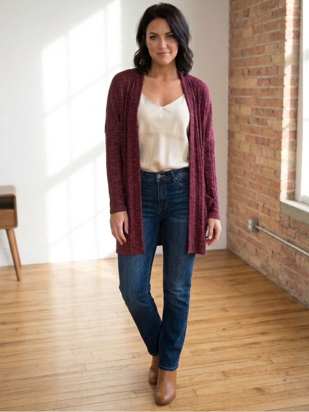 Sadie & Sage Deep Red Cardigan